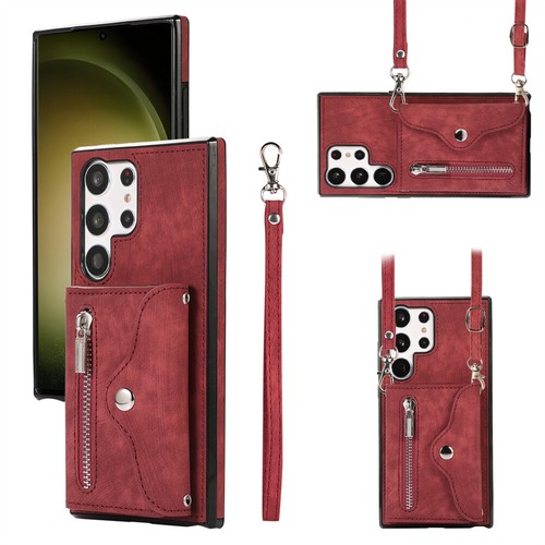 For Samsung Galaxy "S" Series Magnetic Leather Stand Card Wallet Case W/ Strap - Picture 15 of 35