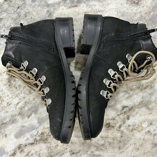 Steve Madden Lora Black Patent Leather Combat Side Zip Hiking Boots Size 5.5 - Bild 6 von 12