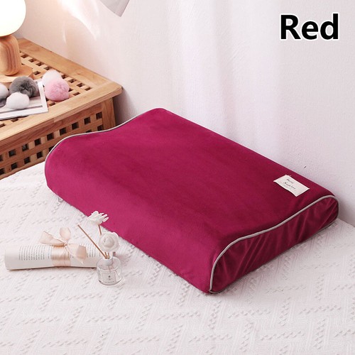 Estuches de almohada de espuma viscoelástica de látex de terciopelo cuello de rebote atención médica color sólido - Imagen 23 de 23