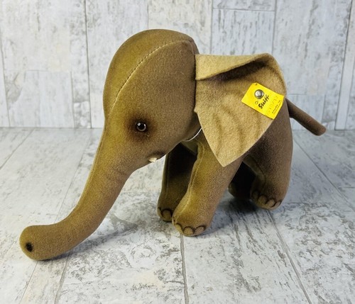 Vintage Steiff Trampy Elephant 0510/17 Ear Button Chest Tag DAMAGED TUSKS - Picture 4 of 12