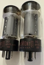 NOS Matched Pair 6L6 / 6L6GC / KT Foil O GETTERS Audio Tubes Sylvania for Dumont
