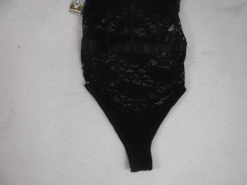 Boohoo Women’s Sexy Lingerie Black Eyelash Lace Waist Detail Bodysuit Size Small - Picture 10 of 15