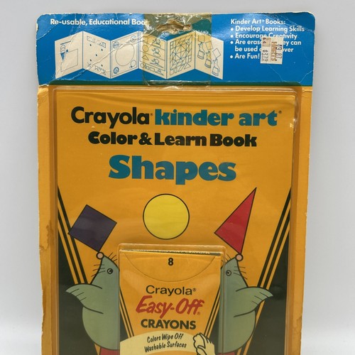 Libro educativo reutilizable vintage Crayola Kinder arte color y aprender formas 1987 - Imagen 3 de 14