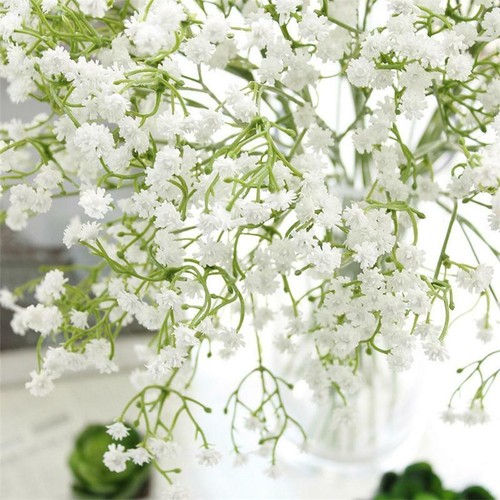 1PCS Artificial Gypsophila Silk Flowers Fake Bouquet Home Wedding Decor White - Picture 2 of 10