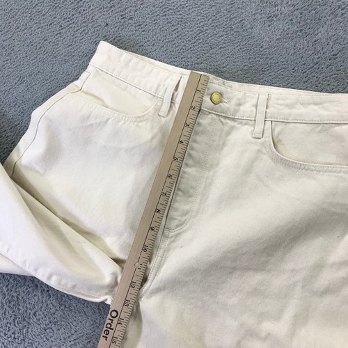Triarchy Jeans Womens 33 Beige Trouser Pants High Rise Wide Leg OFf White a342 - Picture 6 of 11