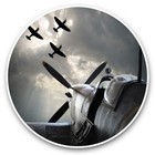 2 x Vinyl Stickers 20cm  - Supermarine Spitfire mk XVI  #46342