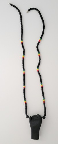 Black Fist Necklace Pride Fist Wooden and Beaded Necklace - NEW - Picture 7 of 8