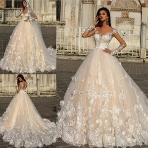 Floral Train Wedding Dress