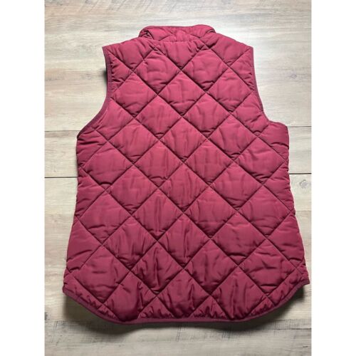 Womens Puffer Vest Small Quilted Sleeveless J Crew Mercantile Maroon - Picture 2 of 12