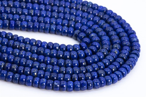 6x4MM Genuino Natural Azul Profundo Lapislázuli Grado AAA Ronda Cuentas Sueltas - Imagen 2 de 4