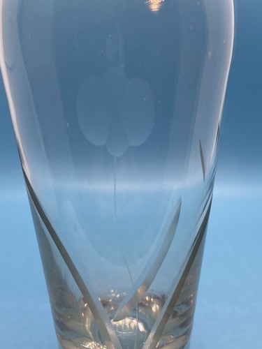 Krosno Poland Etched and Cut Glass Vase - Foto 3 di 8