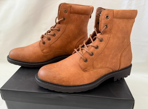 NICK GRAHAM Mens Brown Lug Sole Padded Delta Round Toe Lace-Up Boots size 9 M - Picture 3 of 13