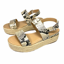 Steve Madden Fifer Python Snake Print Espadrille Wedge Sandals - Size 8.5 - NWOB