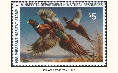 D2K Minnesota Pheasant Stamp 1986 $5.00 - Picture 1 of 1