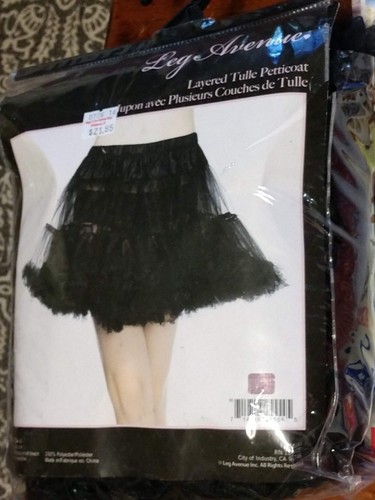 Ladies Black Layered Toulle Petticoat Halloween Party Costume Role Play EUC  - Picture 2 of 7
