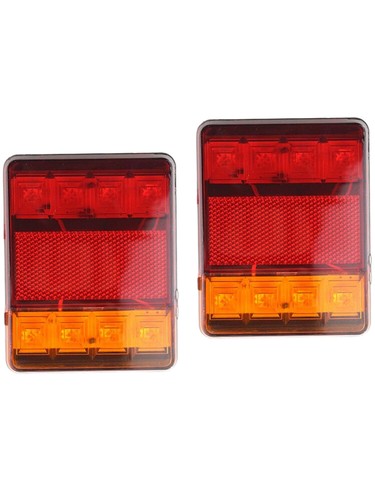 2X 24V Rear Stop LED Lights Tail Brake Indicator Lamp Van Trailer Truck Light - Picture 2 of 11