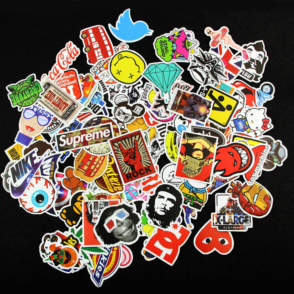 200 X Random Cool Vinyl Decal Graffiti Sticker Bomb Skate Laptop PVC ...