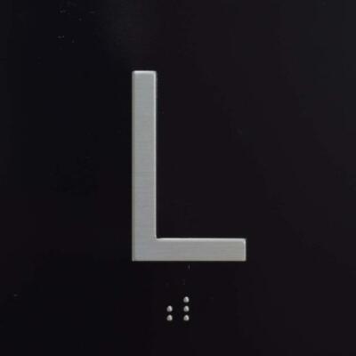 L Elevator Jamb Plate Sign (Lobby Elevator JAMB) with Braille-REF24-1027