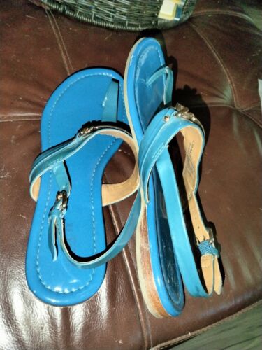 Blue Coach Sandals Sz 8 Cateeine - Picture 2 of 9