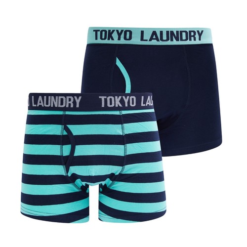 Mens Tokyo Laundry 2 Pack Boxer Shorts Set Stripe Trunks Boxers Cotton Underwear - Picture 12 of 16