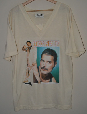 Vintage Herren Freddie Mercury 1992 leichtes doppelseitiges Grafik T-Shirt Größe M/L