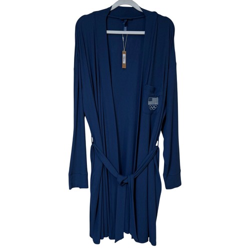 SKIMS Soft Lounge Robe Team USA Navy 3X