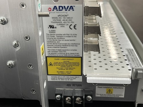 ADVA eROADM Shelf Assembly. 100-1465-01 w/40L-50S MDM, 3U, RE - Photo 4/9