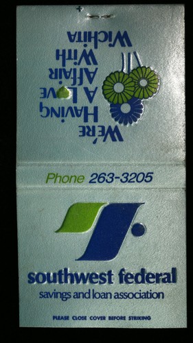 Vintage Southwest Federal Savings and Loan Association Matchbook Matches - Bild 1 von 2