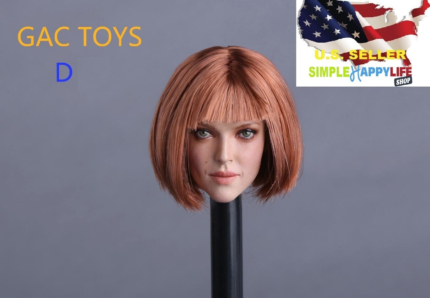 1/6 female head sculpt brown hair for Phicen hot toys 12