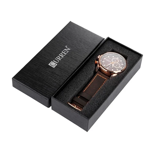 Premium Leder Armbanduhr Chronograph Wasserdicht Kalender Datum Analog Herrenuhr - Bild 19 von 28