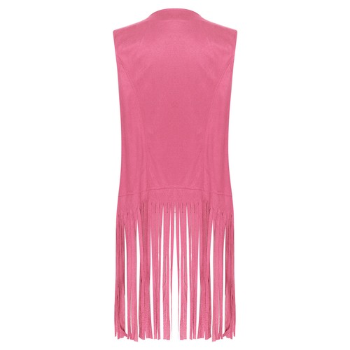 Mujeres Vintage Flecos Chaleco Borla Chaqueta Abrigo Chaleco Vaquera Cardigans Top - Imagen 56 de 75