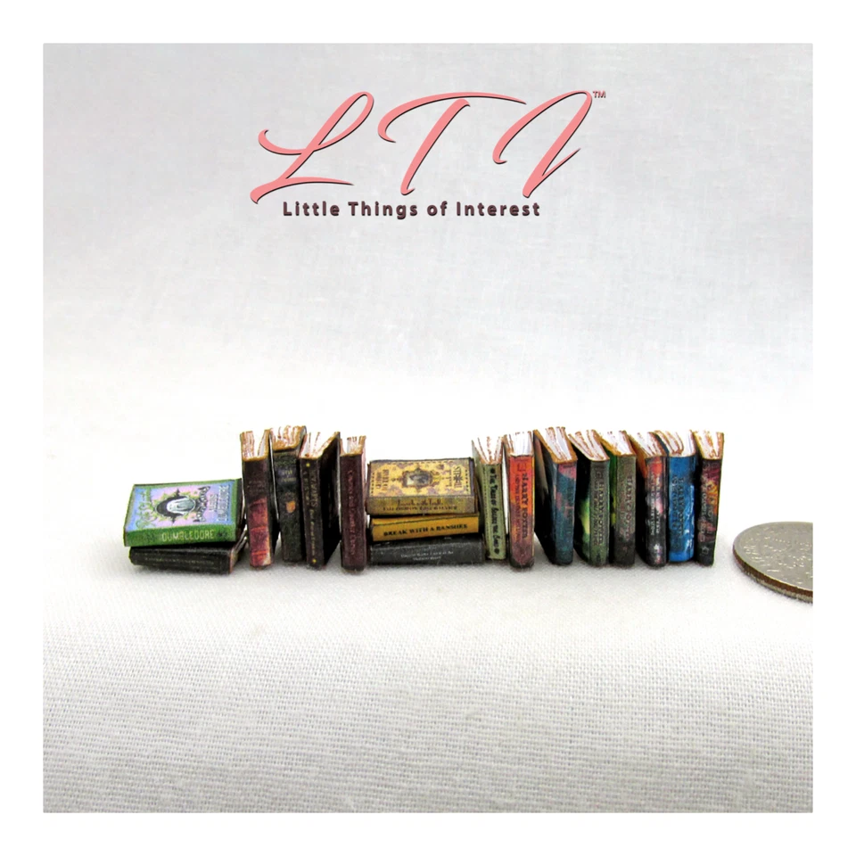 1:24 Scale HARRY POTTER WIZARD 17 Pc Miniature Prop Faux Books Magic Hogwarts - Image 2 of 4