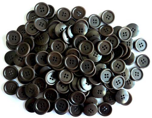 Button 15mm 20mm Brown Swirl 4 Hole Polished Various Buttons Styles to Choose - Picture 26 of 34