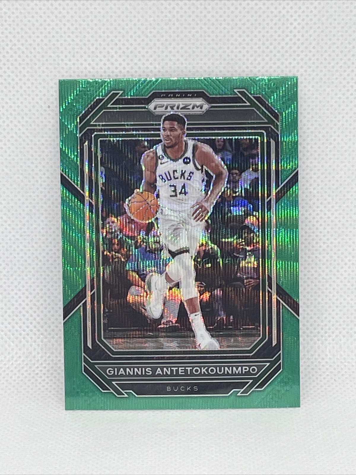 2022-23 GIANNIS ANTETOKOUNMPO PANINI PRIZM NBA  #96 GREEN WAVE SP CARD BUCKS MVP