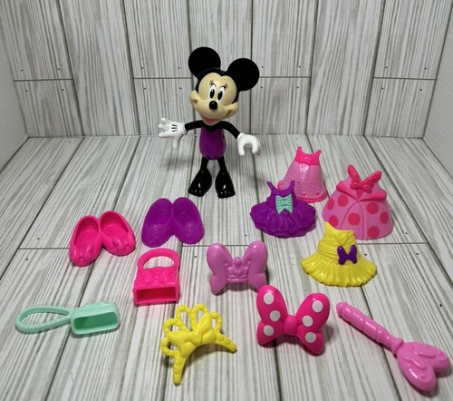 Disney Minnie Mouse Doll 2011 Snap N Style Toy Pose Dress Up Bow Dress Shoes