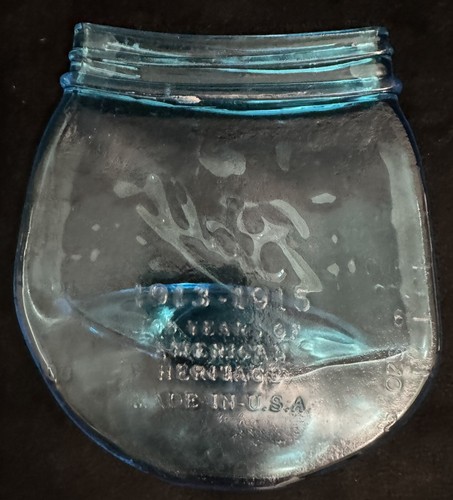 Spoon Rest Ball Mason Pint Size Blue Jar Melted w/BALL LOGO - American Heritage - Picture 6 of 12