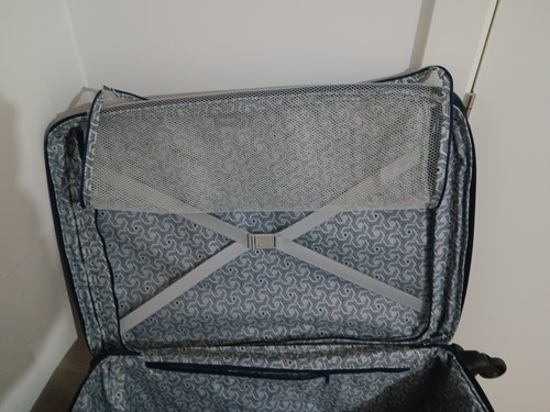 NEW Delsey 4 wheel extra large soft suitcase luggage Blue navy 78cm 122L - Picture 18 of 24