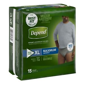 convenience depend incontinence flex underwear count gray xl
