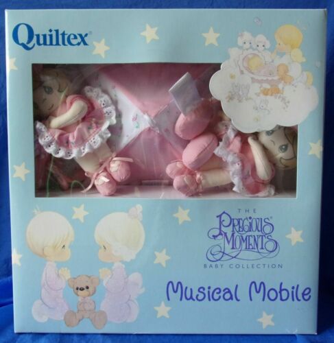 Precious Moments Quiltex Musical Mobile PINK Baby Crib Collection NEW