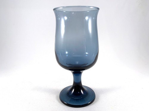 Vintage Libbey - TULIP DUSKY BLUE - Wine Glass - Set of 4 - 5-5/8" Tall - Picture 3 of 5