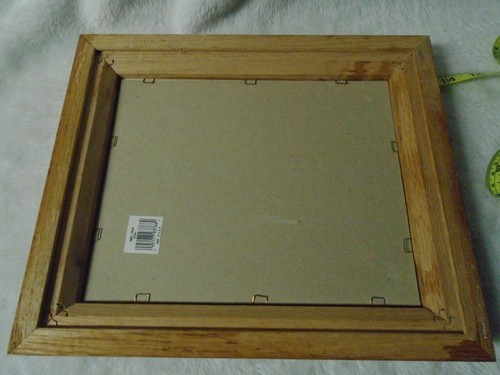 Inspiration Art Print (Blue w/Goldtone Print) Oak Framed w/quote of Romans 8:28 - Picture 5 of 5