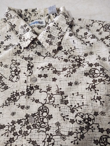 Camisa para hombre Canyon River Blues grande blanca negra ramas abotonada usada - Imagen 4 de 11