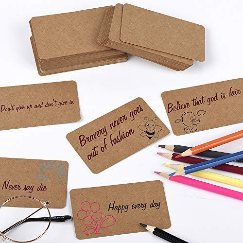 100 Pcs 2x3.5 Inch Kraft Paper Blank Business Card Index Words Message Cards - Picture 4 of 6