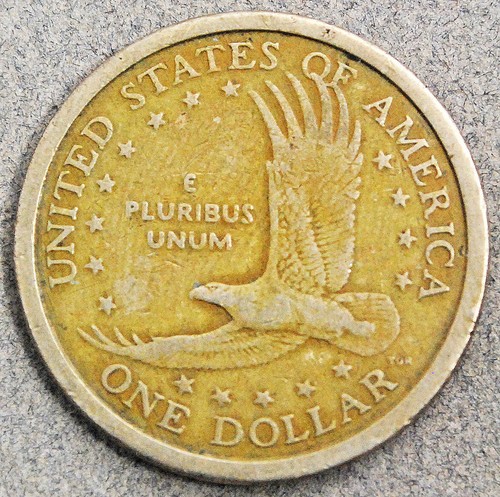 Moneda de un dólar Sacagawea 2000-D Libertad de Estados Unidos - No limpia - 7,78 gramos - Imagen 2 de 2