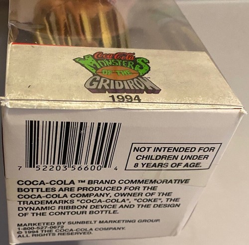 NIP 1994 NFL Monsters Of The Gridiron Limited Edition Gold Coca-Cola Flasche RAR - Bild 4 von 4