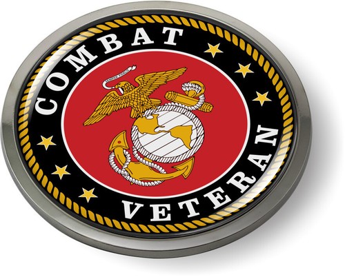 Producto con licencia oficial - Insignia adhesiva emblema coche abovedado veterano de combate USMC - Imagen 1 de 17