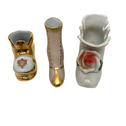 VINTAGE LOT OF 7 LIMOGES FRANCE PORCELAIN GOLD TRIM FLORAL SHOES Plus 1 - Picture 12 of 16