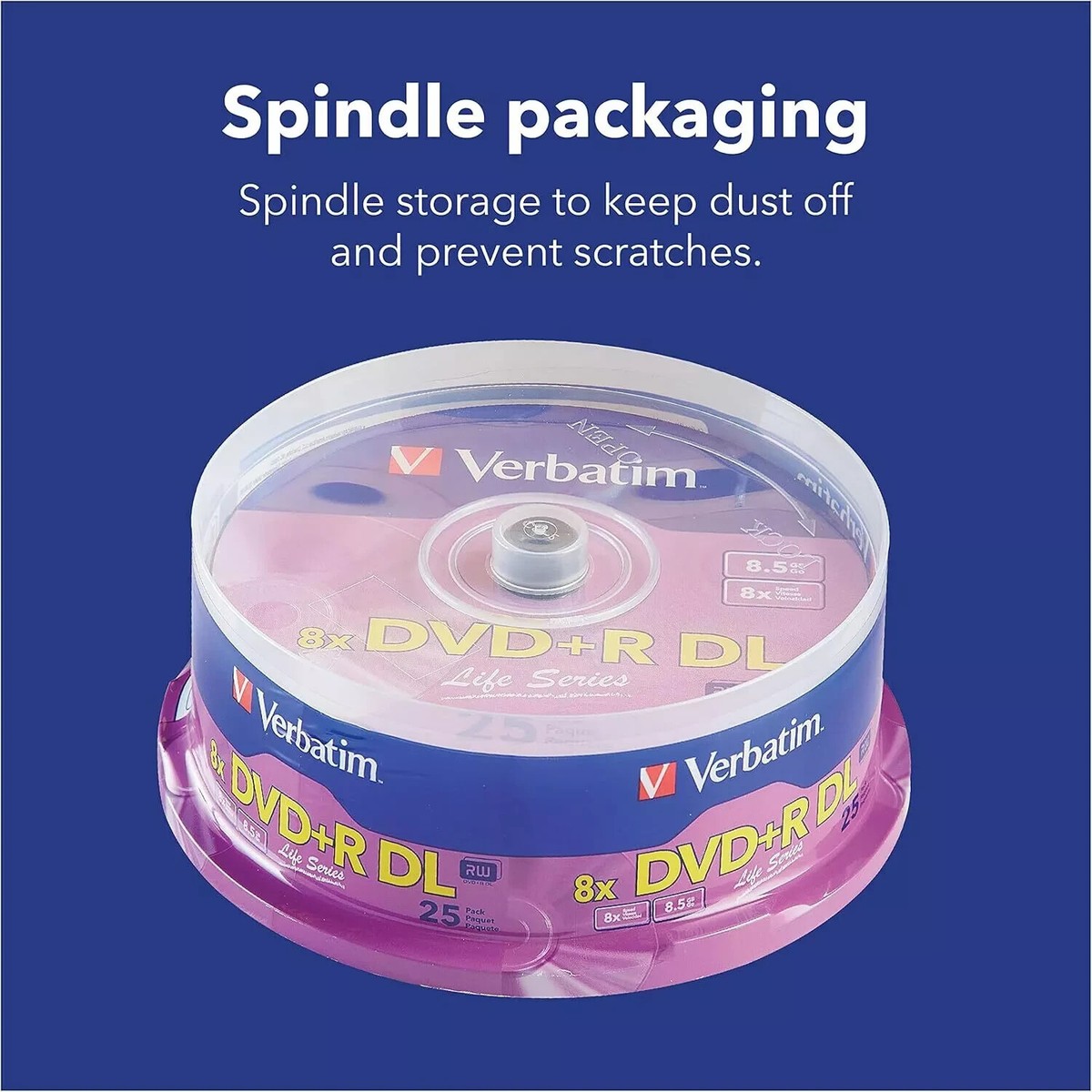 DVD 5GB Verbatim R DL Double Layer 8 8X LifeSeries 25pk Spindle
