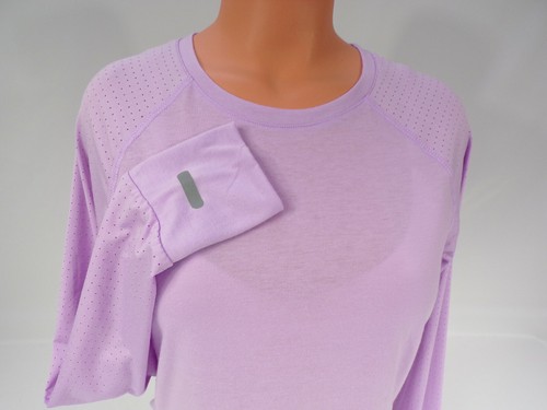 AVIA Womens Exercise Top Small 4/6 Lavender Long Sleeve Thumb Hole Running Gym - Picture 1 of 7