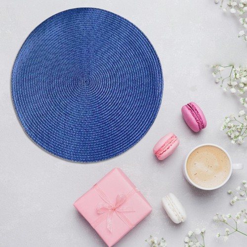 Round Braided Placemats 15 Inch Round Table Mats for Dinner Kitchen Dining Table - Picture 31 of 69